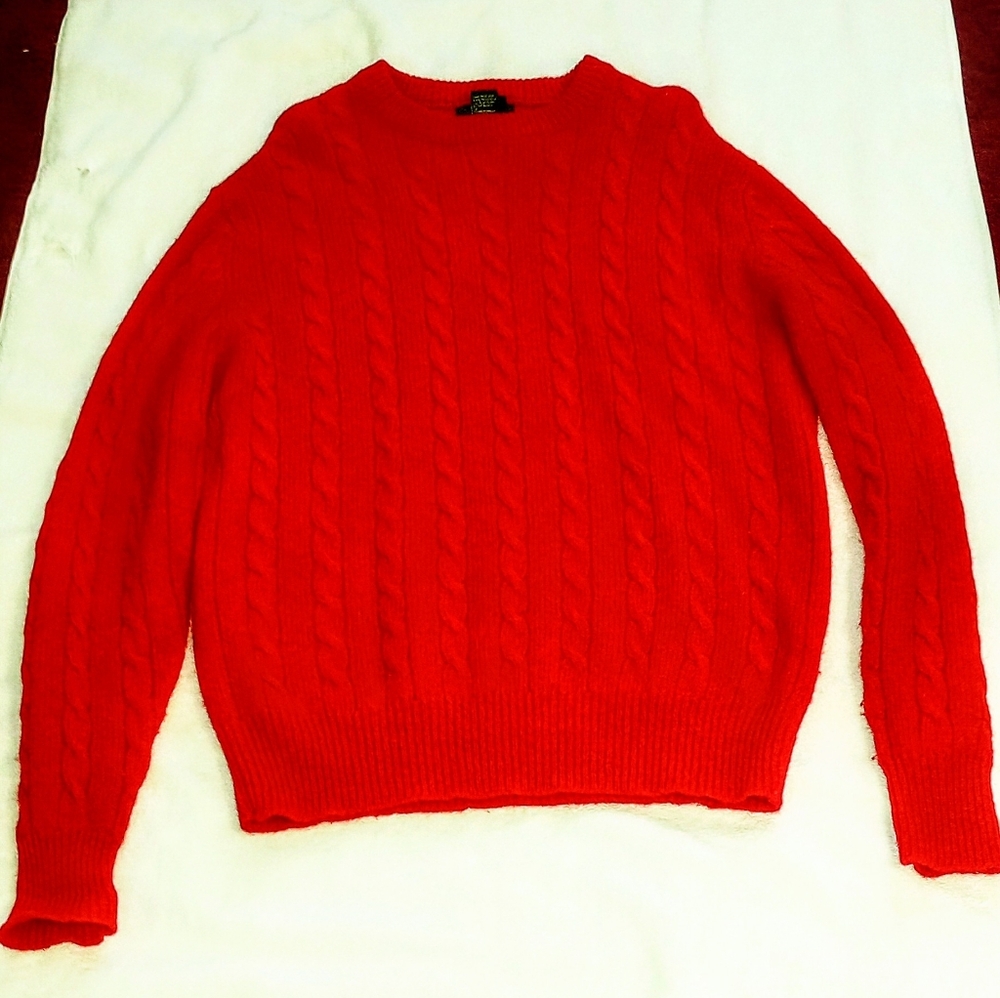 Vintage Club Room Men's 100% British Wool Pullover Cableknit Sweater - SIze M